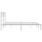 vidaXL Cadre de lit métal avec tête de lit blanc 120x190 cm