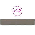 vidaXL Panneaux muraux 12 Pièces Gris clair 90x15 cm Velours 1 62 m²