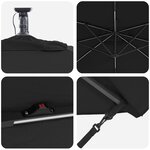 vidaXL Parasol banane à mât déporté Noir 249 x 249 x 250 cm