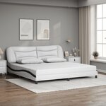 vidaXL Cadre de lit avec LED sans matelas Hvar blanc et noir 200x200 cm