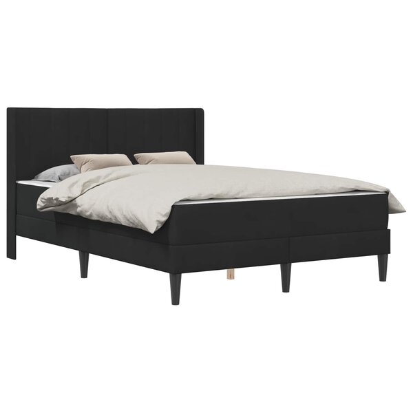 vidaXL Cadre de lit avec matelas Noir 160 x 200 cm Velours