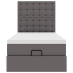 VidaXL Cadre de lit ottoman avec matelas gris 100x200 cm similicuir