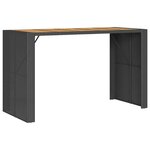 vidaXL Ensemble de bar de jardin 5 Pièces avec coussins noir poly rotin