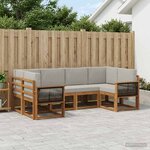 vidaXL Ensemble de canapés d'extérieur 6 Pièces Naturel et gris clair