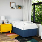 vidaXL Cadre de lit sans matelas bleu 90x200 cm tissu