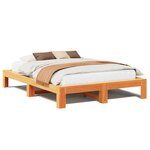 vidaXL Cadre de lit sans matelas cire marron 140x200cm bois pin massif
