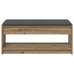 vidaXL Banc d'entrée avec coussin Chêne artisanal 103 x 38 x 45 cm