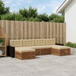 vidaXL Ensembles de canapés avec coussin 6 Pièces Bois d'Acacia Massif