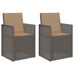 vidaXL Chaises de jardin salle à manger 2 pc Gris clair et Taupe PP