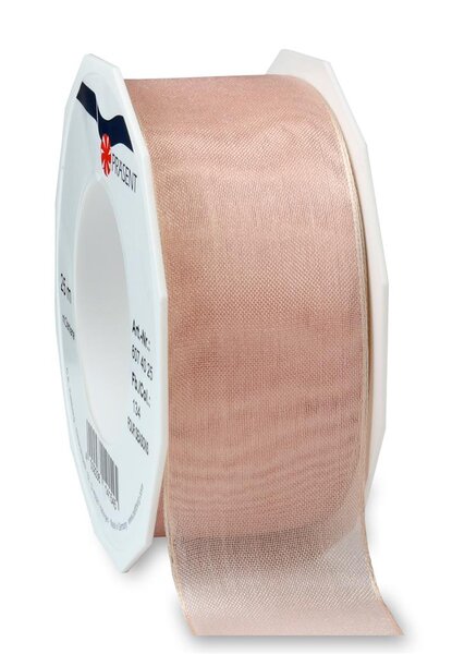Organza four seasons 25-m-rouleau 40 mm  peau de pêche laitonné