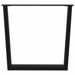 vidaXL Pieds de table à manger en V 3 pièces Noir 80 x (72-73 3) cm Acier