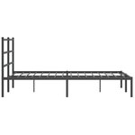 vidaXL Cadre de lit métal sans matelas avec tête de lit noir 140x190cm