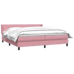 vidaXL Sommier à lattes de lit avec matelas rose 180x210 cm velours