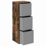 vidaXL Buffet avec tiroir Chêne fumé 35 x 32 x 99 5 cm