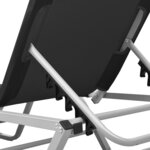 vidaXL Chaise longue aluminium et textilène noir