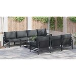 vidaXL Ensemble de canapé de jardin 8 Pièces Anthracite Acier & Tissu
