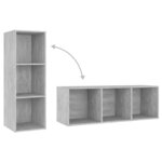 vidaXL Meubles TV 4 Pièces Gris béton 107x35x37 cm Bois d'ingénierie