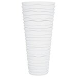 vidaXL Jardinière et intérieur amovible blanc 18/45L PP aspect rainuré