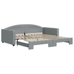 vidaXL Lit de jour avec gigogne sans matelas gris clair 100x200 cm