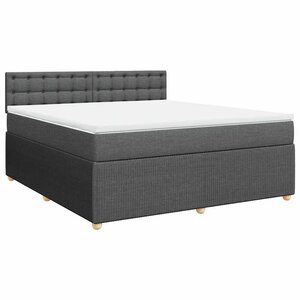 vidaXL Sommier à lattes de lit avec matelas Gris foncé 180x200cm Tissu