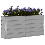 vidaXL Jardinière Gris clair 160 x 40 x 75 cm Acier