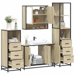 vidaXL Ensemble de meubles de salle de bain 4 Pièces chêne sonoma