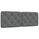 vidaXL Coussin de tête de lit gris foncé 140 cm tissu