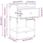 vidaXL Table de chevet 2 Pièces chêne artisanal 40 x 29 x 60 cm