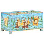 vidaXL Boîte de rangement peinte à la main 80x40x40cm Bois de manguier