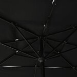 vidaXL Parasol de jardin à 3 niveaux avec mât en aluminium noir