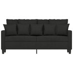 vidaXL Canapé à 2 places Noir 140 cm Tissu