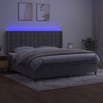 vidaXL Sommier à lattes de lit matelas et LED Gris clair 200x200 cm