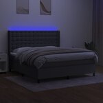 vidaXL Sommier à lattes de lit matelas LED Gris foncé 180x200 cm Tissu
