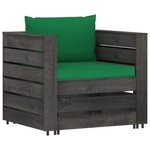 vidaXL Salon de jardin 12 Pièces avec coussins Bois imprégné de gris