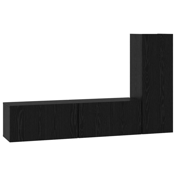 vidaXL Ensemble meuble TV 3 Pièces Chêne noir Bois d'ingénierie