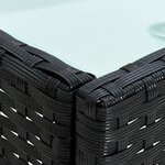 vidaXL Salon de jardin 5 Pièces avec coussins résine tressée noir