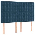 vidaXL Tête de lit à LED Bleu foncé 144x5x118/128 cm Velours