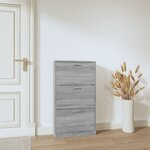 vidaXL Armoire à chaussures Sonoma gris 59x17x108 cm Bois d'ingénierie