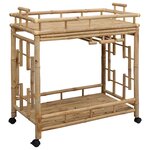 vidaXL Chariot à vin avec roues Naturel 85 x 50 x 93 cm Bambou