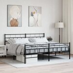 vidaXL Cadre de lit métal avec tête de lit/pied de lit noir 193x203 cm