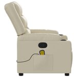 vidaXL Fauteuil inclinable de massage Crème Similicuir