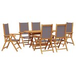 vidaXL Ensemble de salle à manger pour jardin Pliant 7 Pièces Anthracite