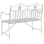 vidaXL Banc de jardin Blanc 104 x 54 x 93cm Acier