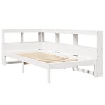 vidaXL Lit bibliothèque sans matelas blanc 90x200cm bois de pin massif