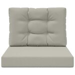 vidaXL Coussin de canapé d'extérieur 2 Pièces Gris Polyester