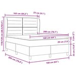 vidaXL Lit à ressort avec matelas Bleu 160x200 cm Tissu