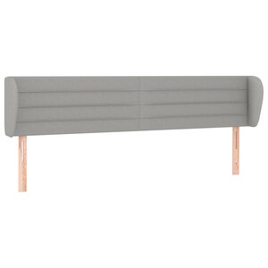vidaXL Tête de lit avec oreilles Gris clair 203x23x78/88 cm Tissu
