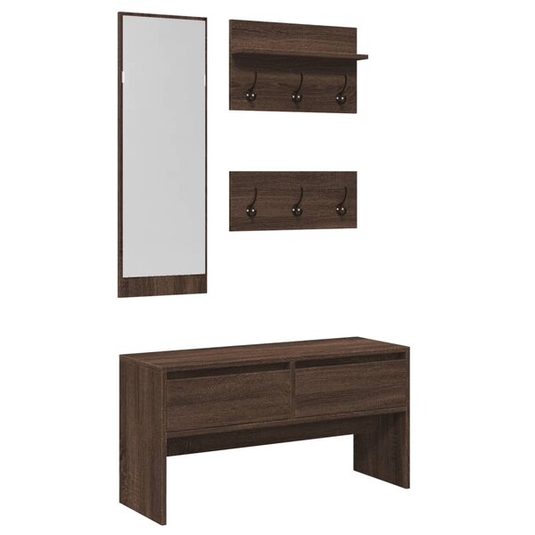 vidaXL Ensemble de meubles de couloir 4 Pièces chêne marron