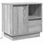 vidaXL Cabinet de chevet avec tiroir 2 Pièces Gris 50 x 34.5 x 50 cm.
