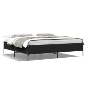 vidaXL Cadre de lit sans matelas noir 200x200 cm